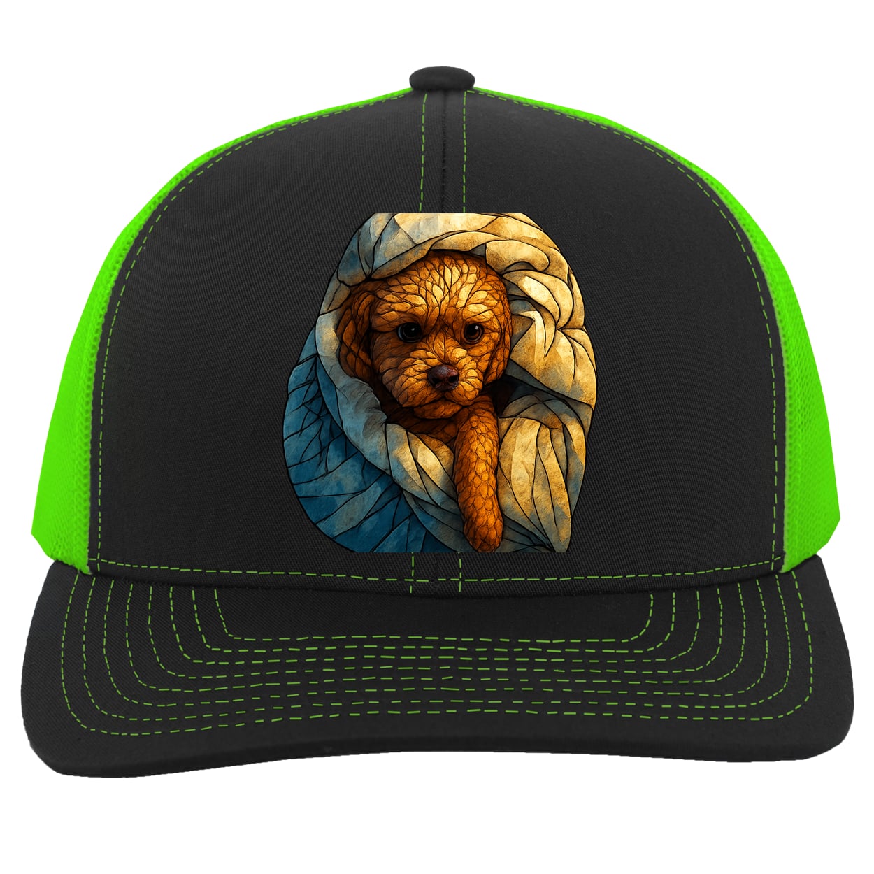 104C Trucker Snap Back - Black/Neon Green