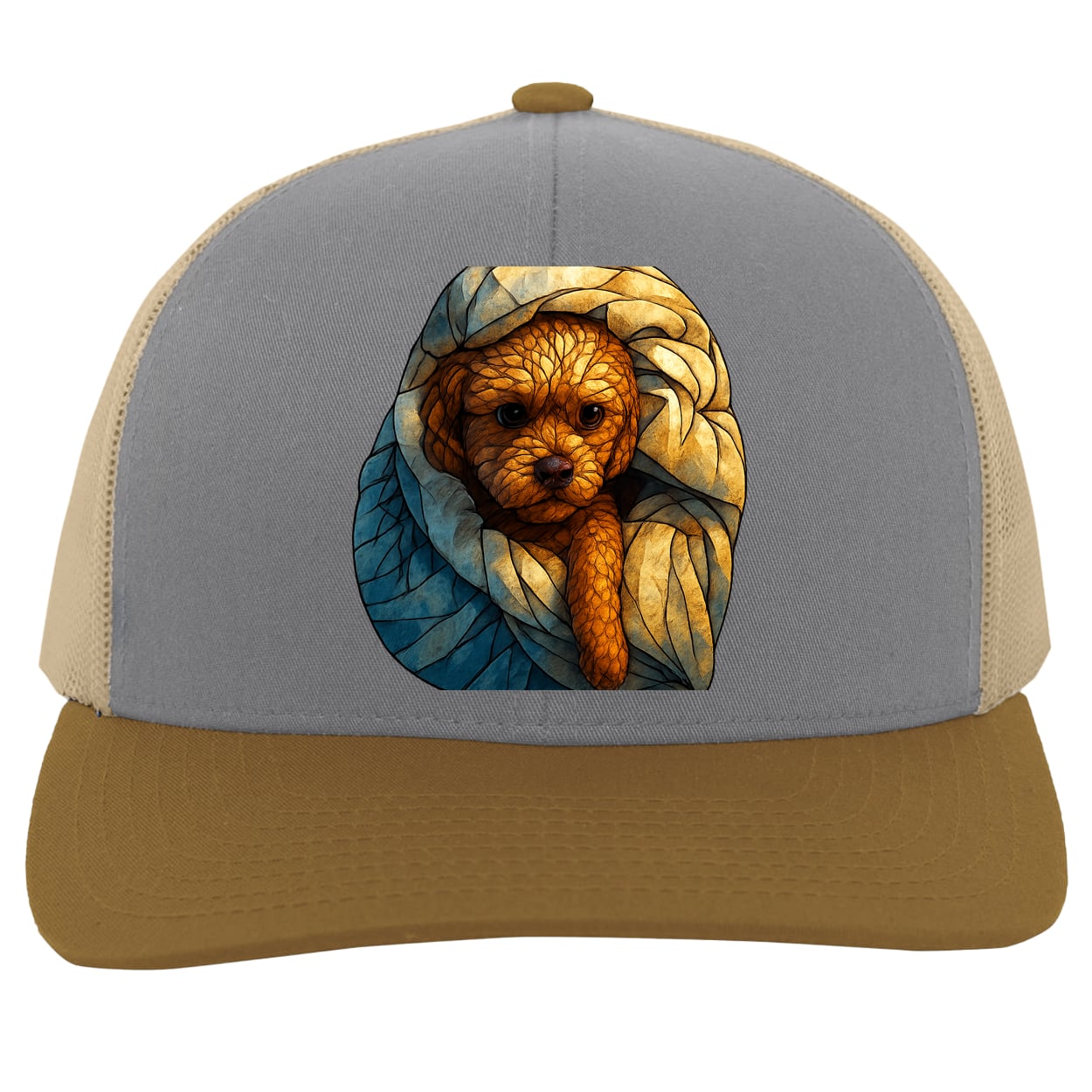 104C Trucker Snap Back - Heather/Beige/Amber