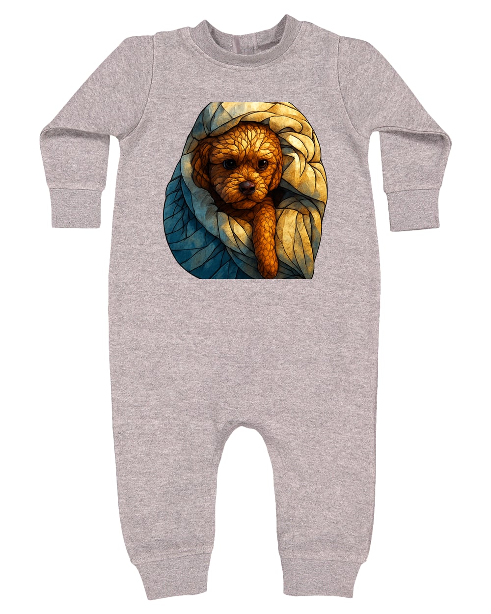 4447 Rabbit Skins Infant Fleece One-Piece Bodysuit - Heather Grey