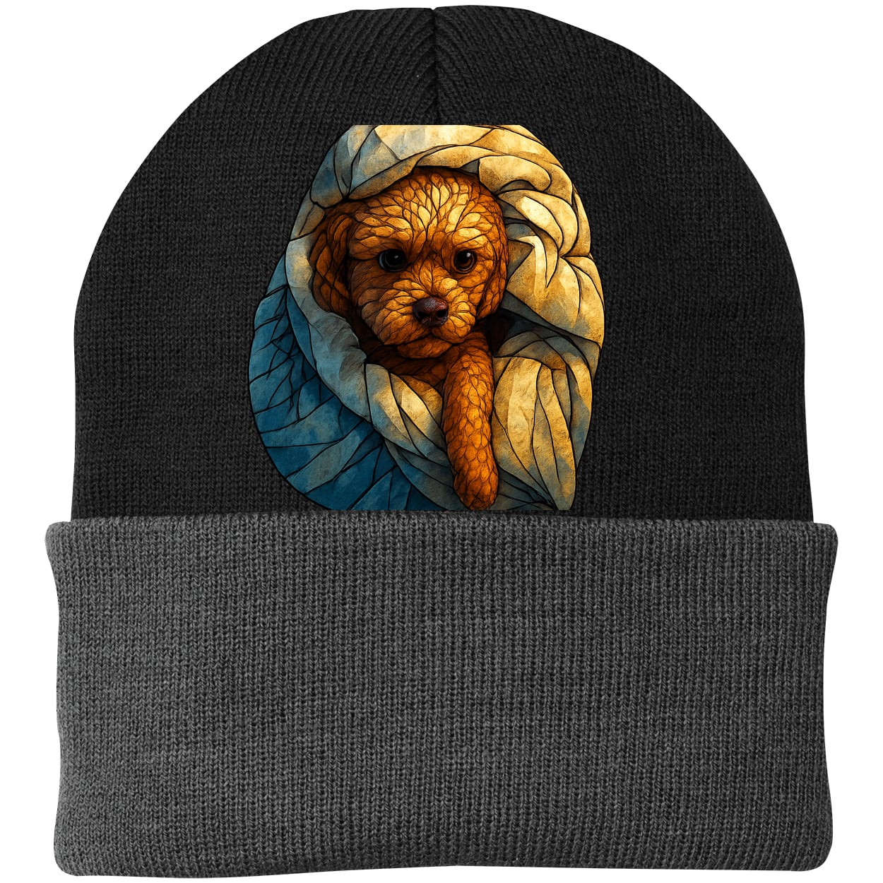 CP90 Port & Company Knit Beanie - Black/Gray
