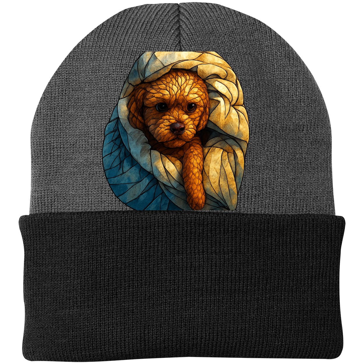 CP90 Port & Company Knit Beanie - Athletic Oxford/Black