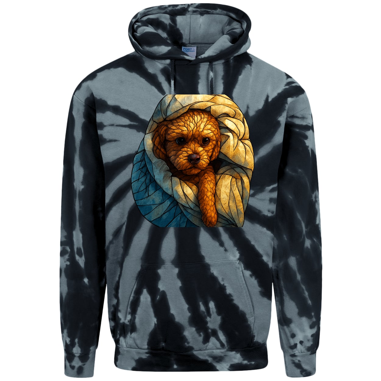 PC146 Port & Company Adult Tie-Dye Pullover Hoodie - Black