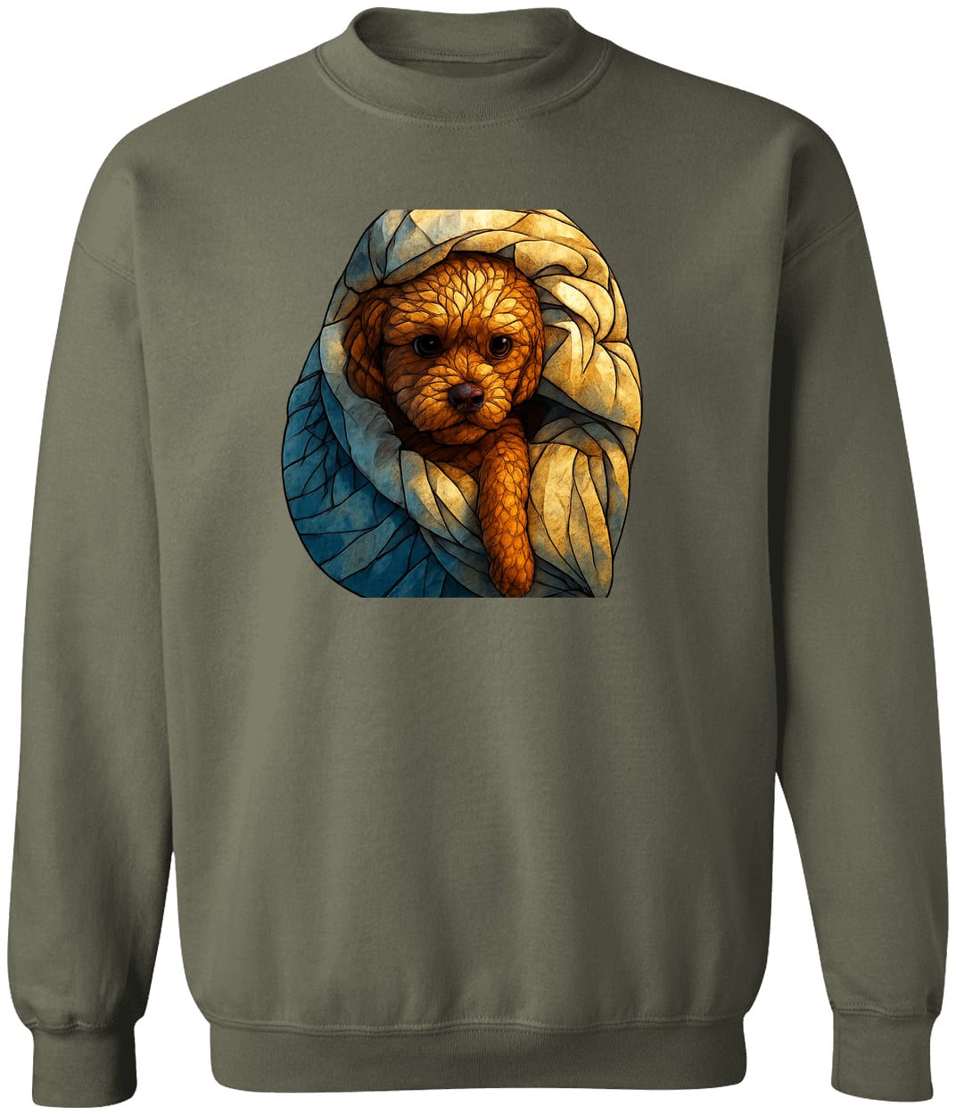 G180 Gildan Crewneck Pullover Sweatshirt - Military Green