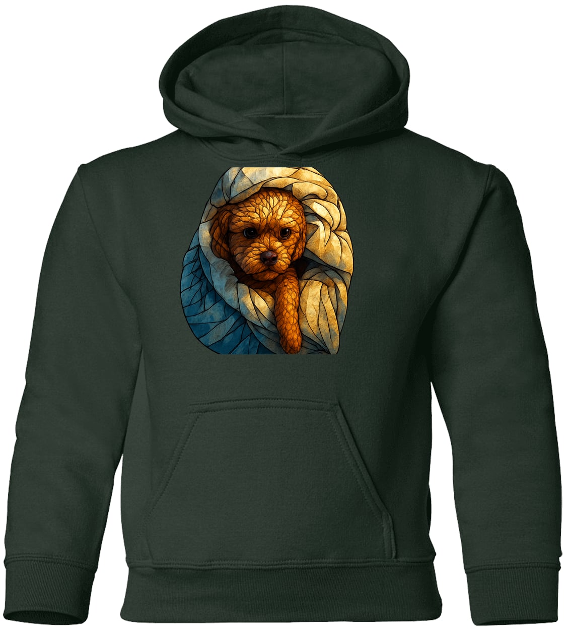 G185B Gildan Youth Pullover Hoodie - Forest Green