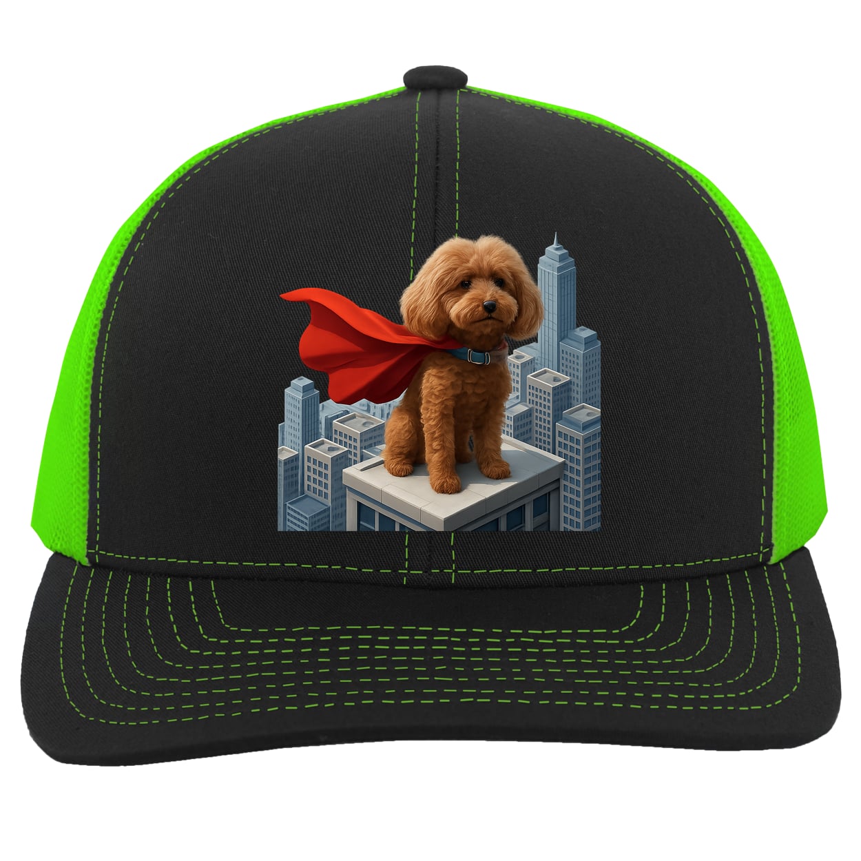 104C Trucker Snap Back - Black/Neon Green