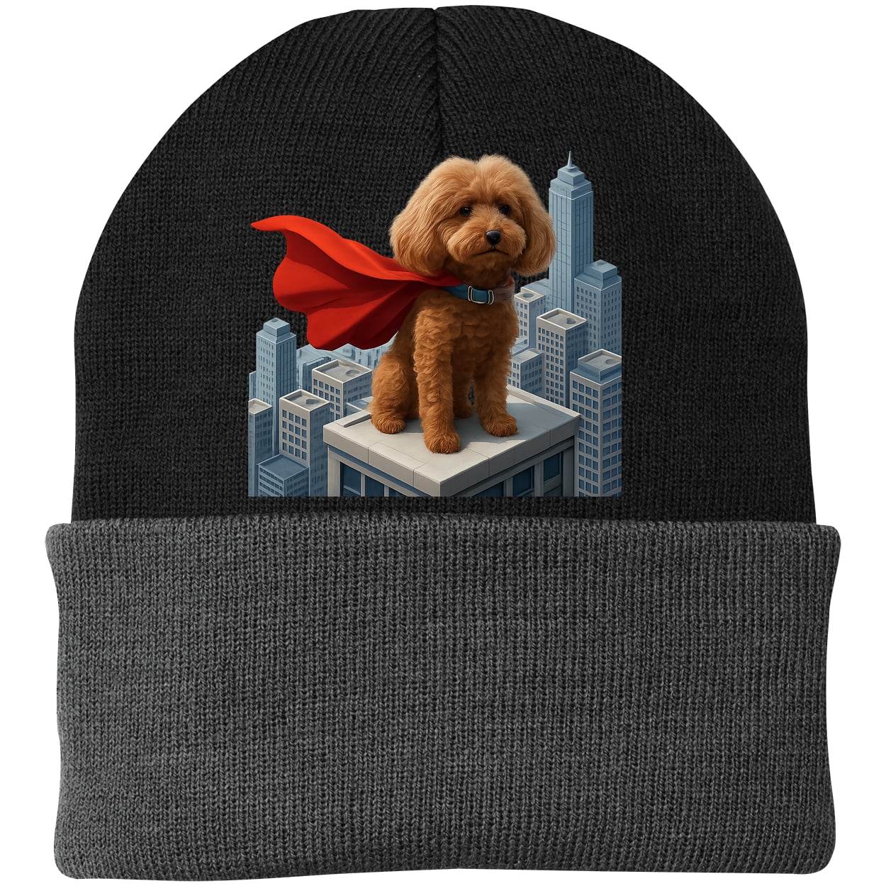 CP90 Port & Company Knit Beanie - Black/Gray