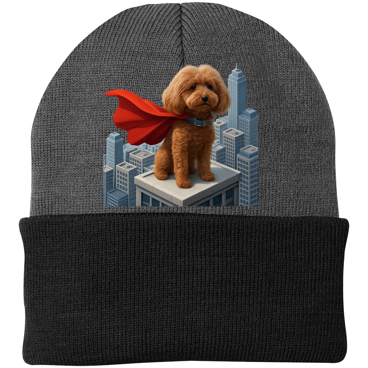 CP90 Port & Company Knit Beanie - Athletic Oxford/Black