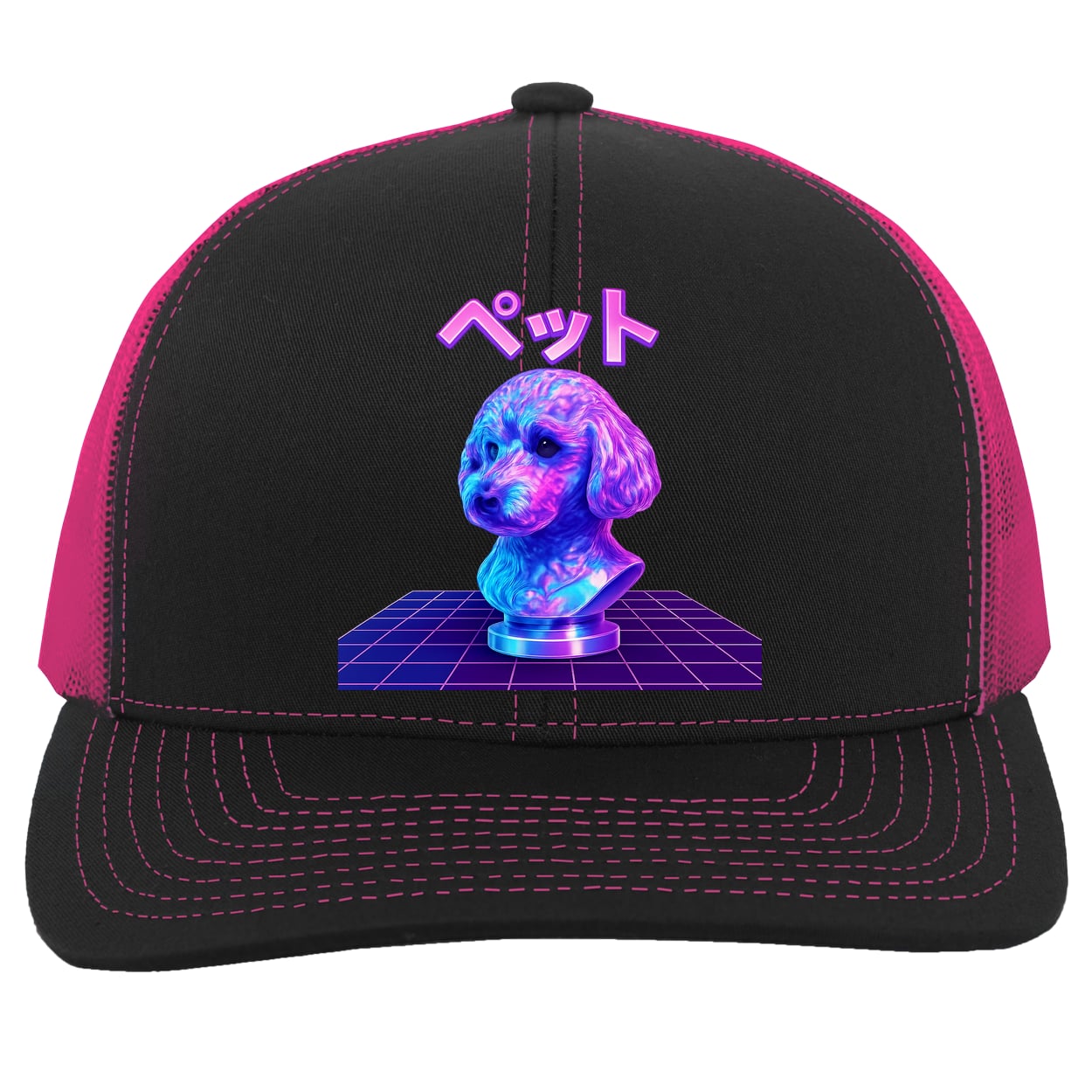 104C Trucker Snap Back - Black/Pink