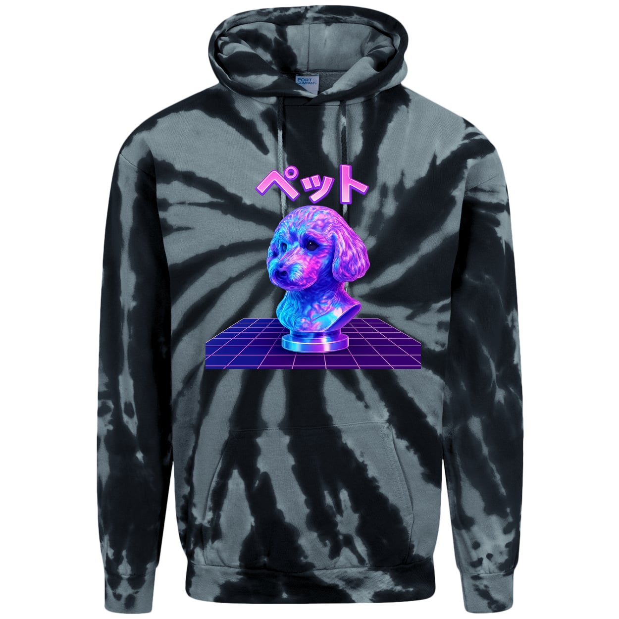 PC146 Port & Company Adult Tie-Dye Pullover Hoodie - Black