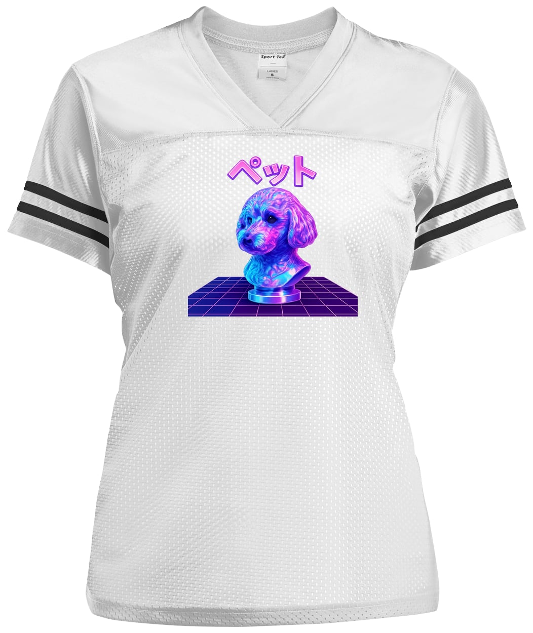 LST307 Sport-Tek Ladies' Replica Jersey - White/Black