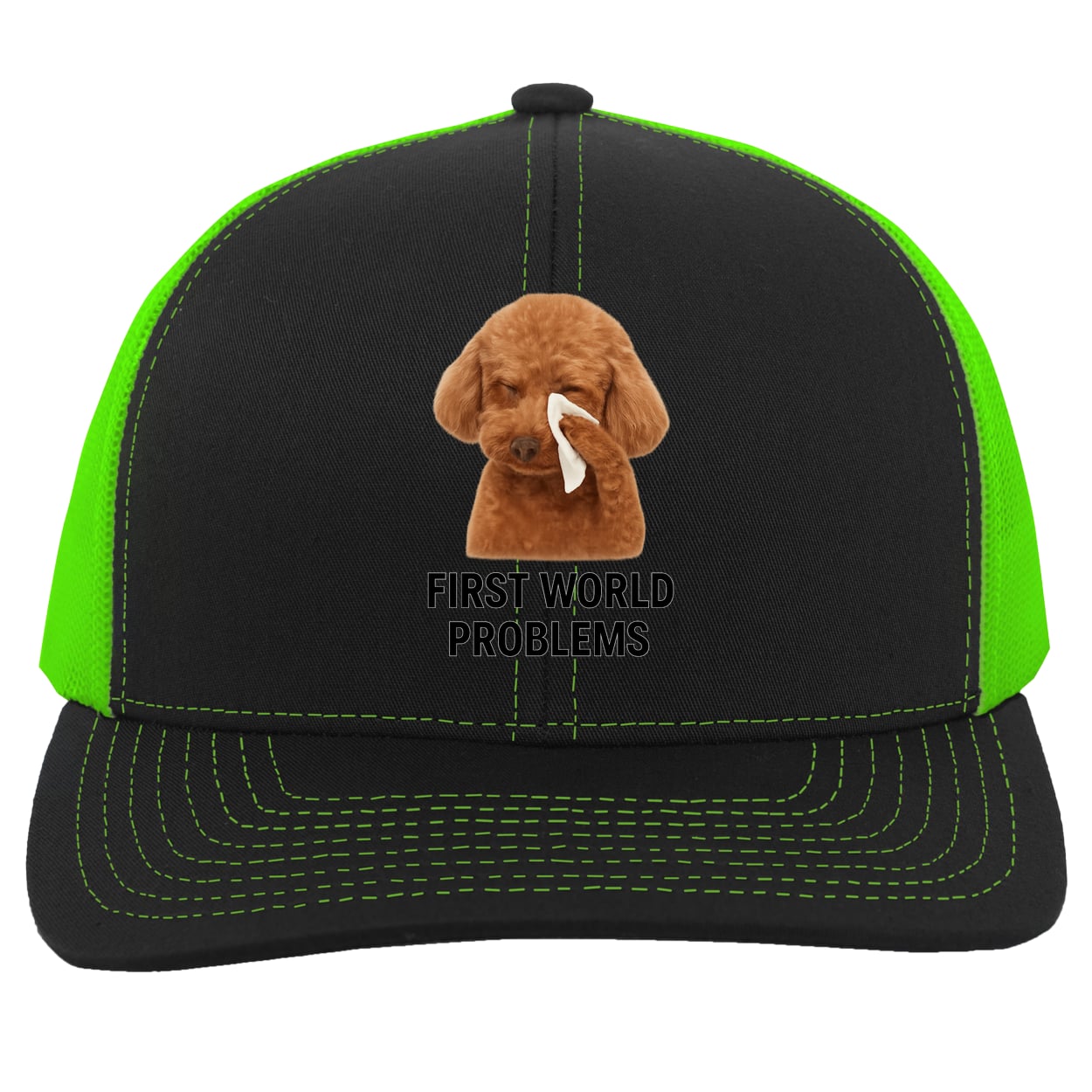 104C Trucker Snap Back - Black/Neon Green