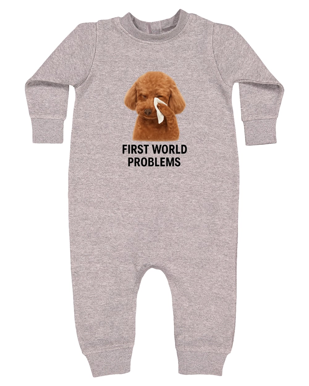 4447 Rabbit Skins Infant Fleece One-Piece Bodysuit - Heather Grey