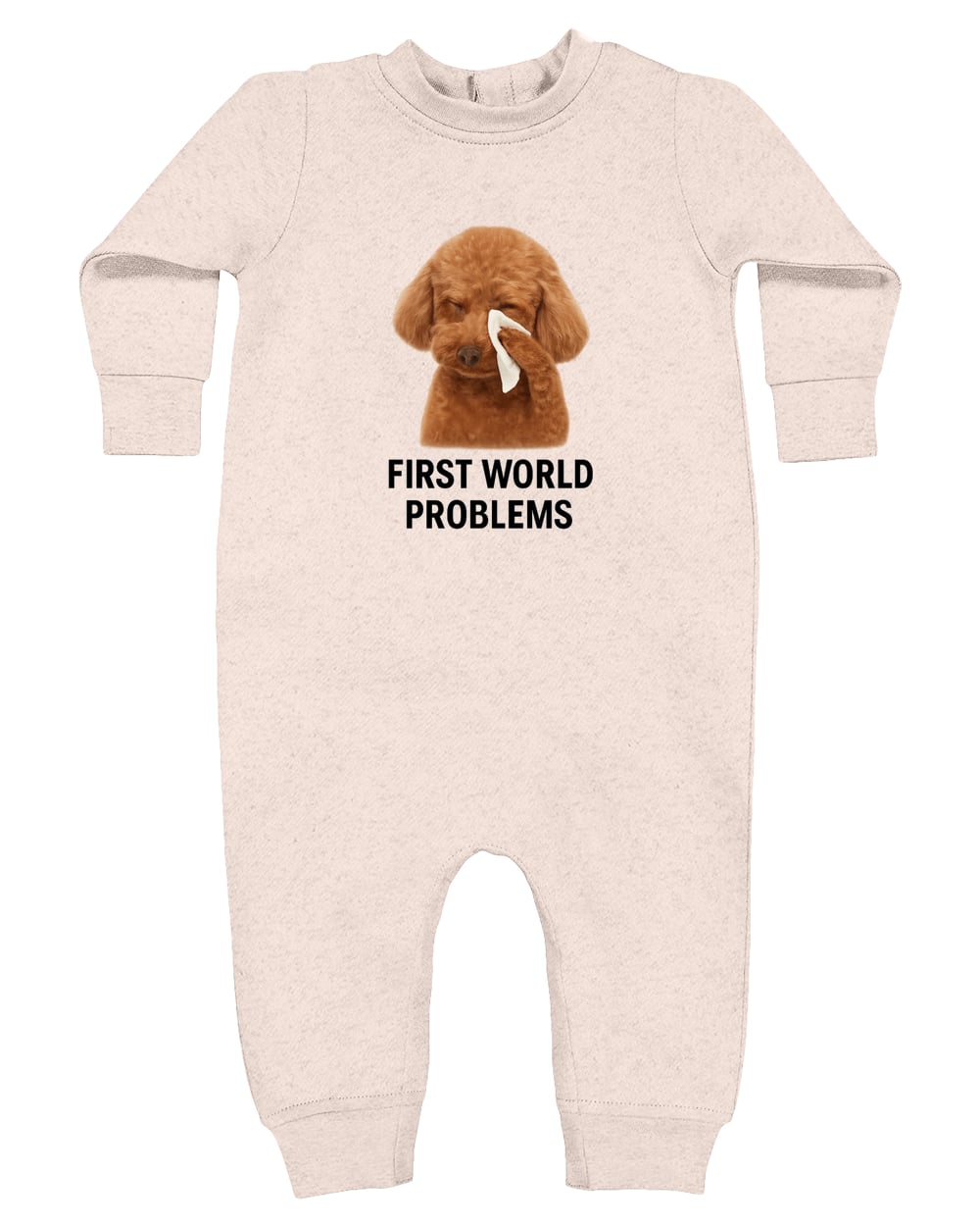4447 Rabbit Skins Infant Fleece One-Piece Bodysuit - Natural Heather