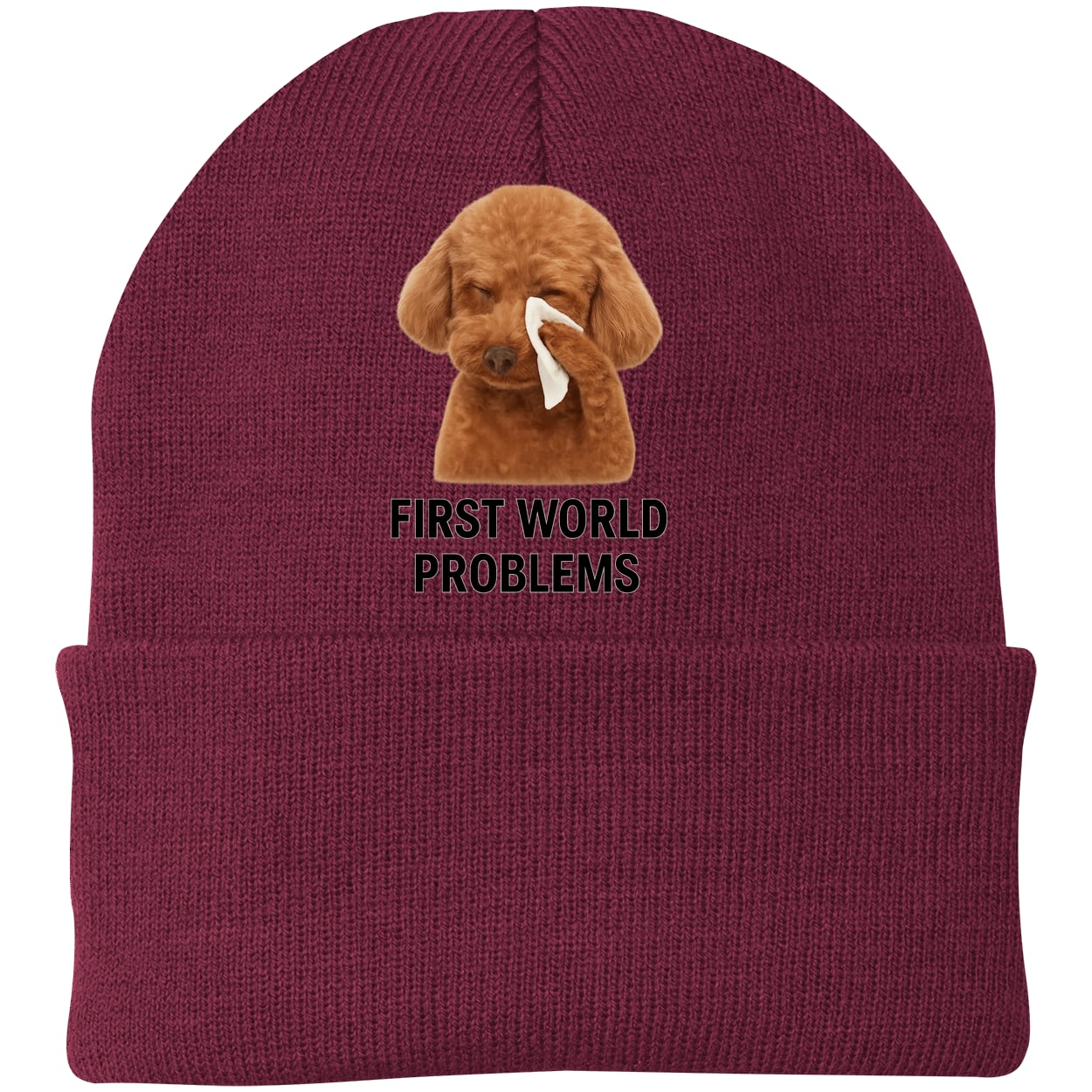 CP90 Port & Company Knit Beanie - Maroon
