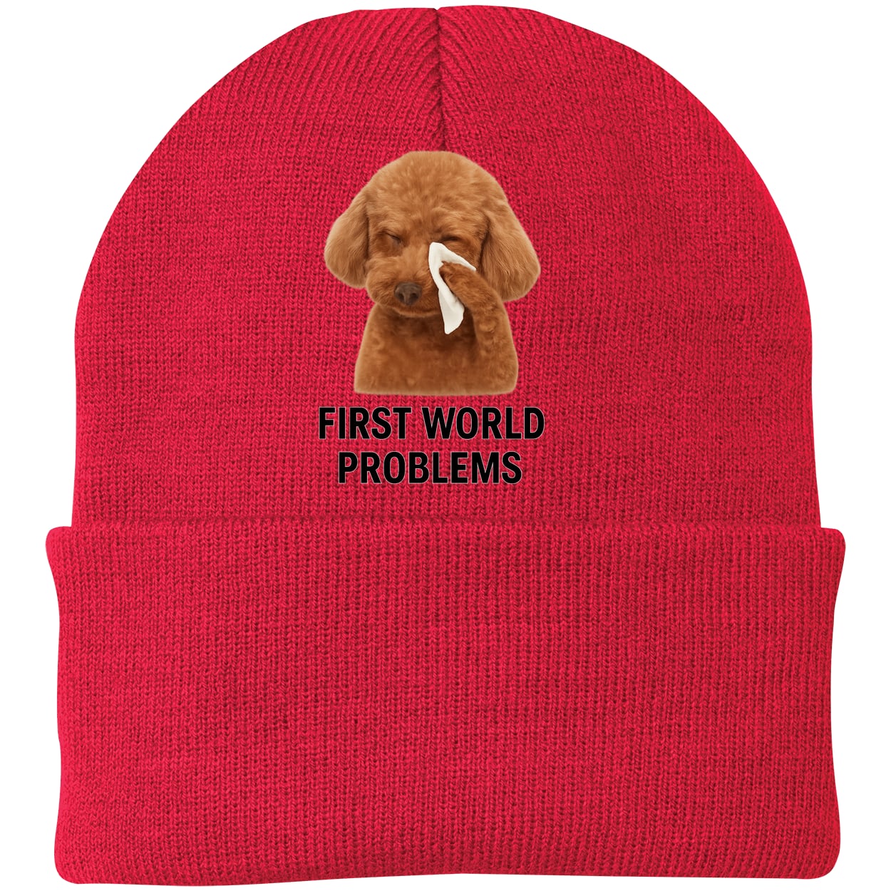 CP90 Port & Company Knit Beanie - Athletic Red