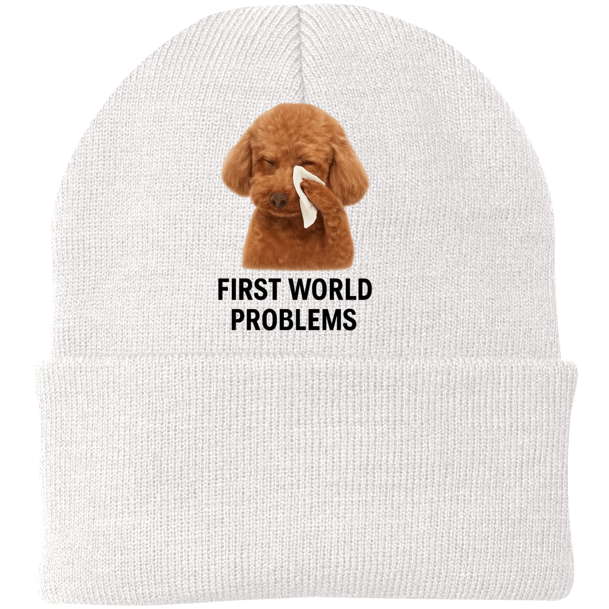 CP90 Port & Company Knit Beanie - White