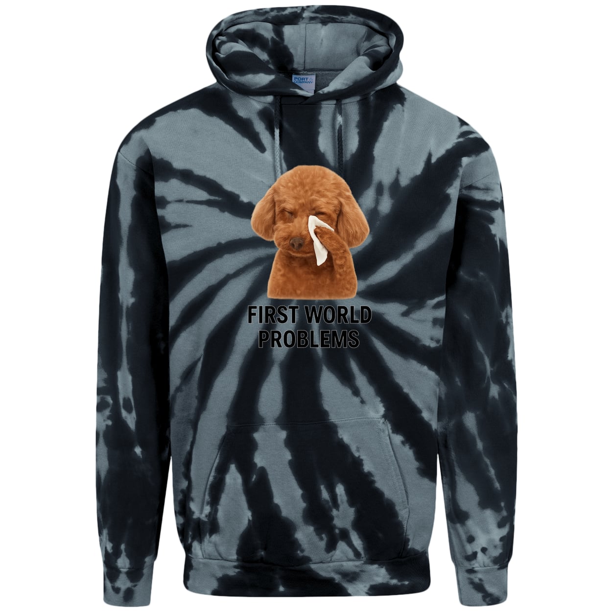 PC146 Port & Company Adult Tie-Dye Pullover Hoodie - Black