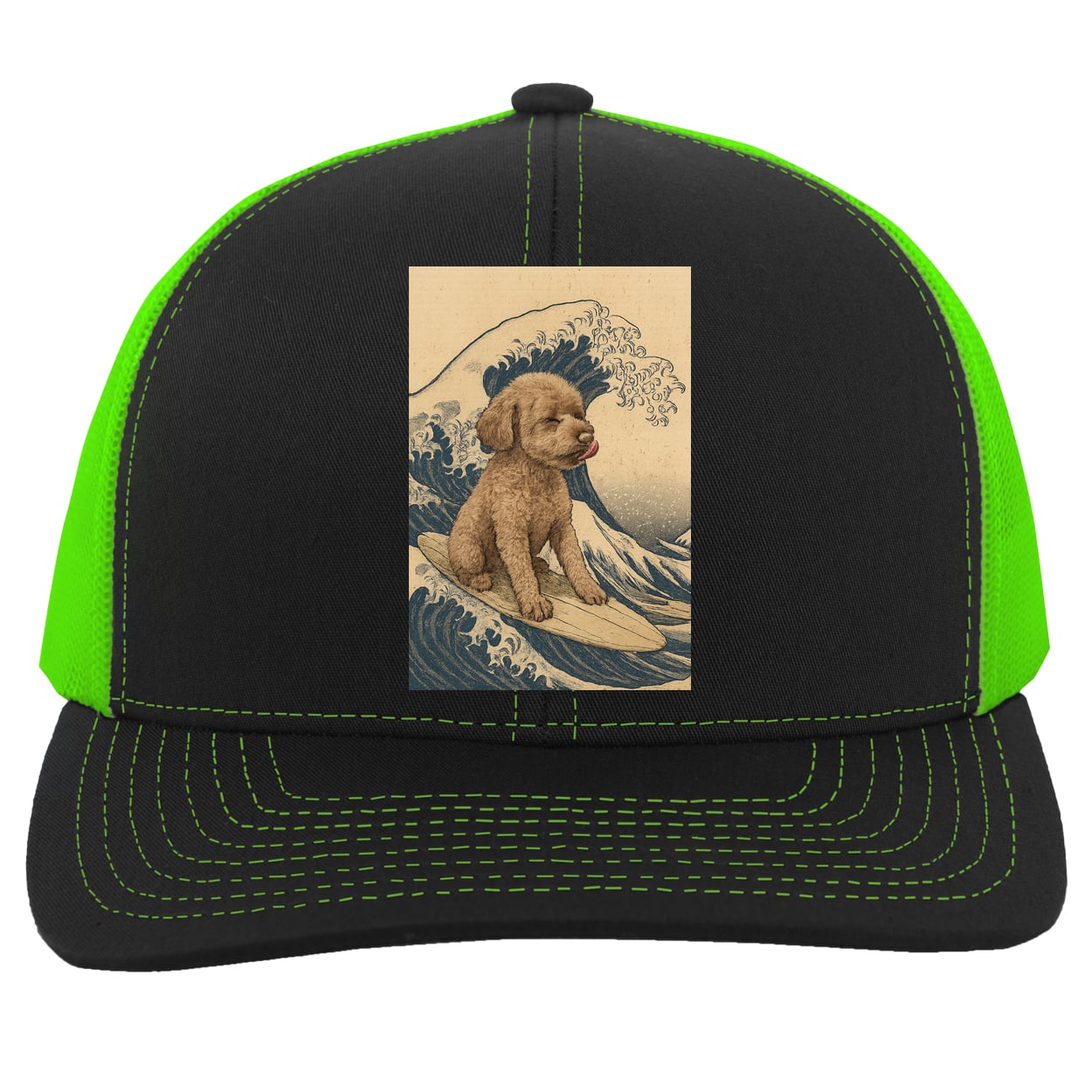 104C Trucker Snap Back - Black/Neon Green