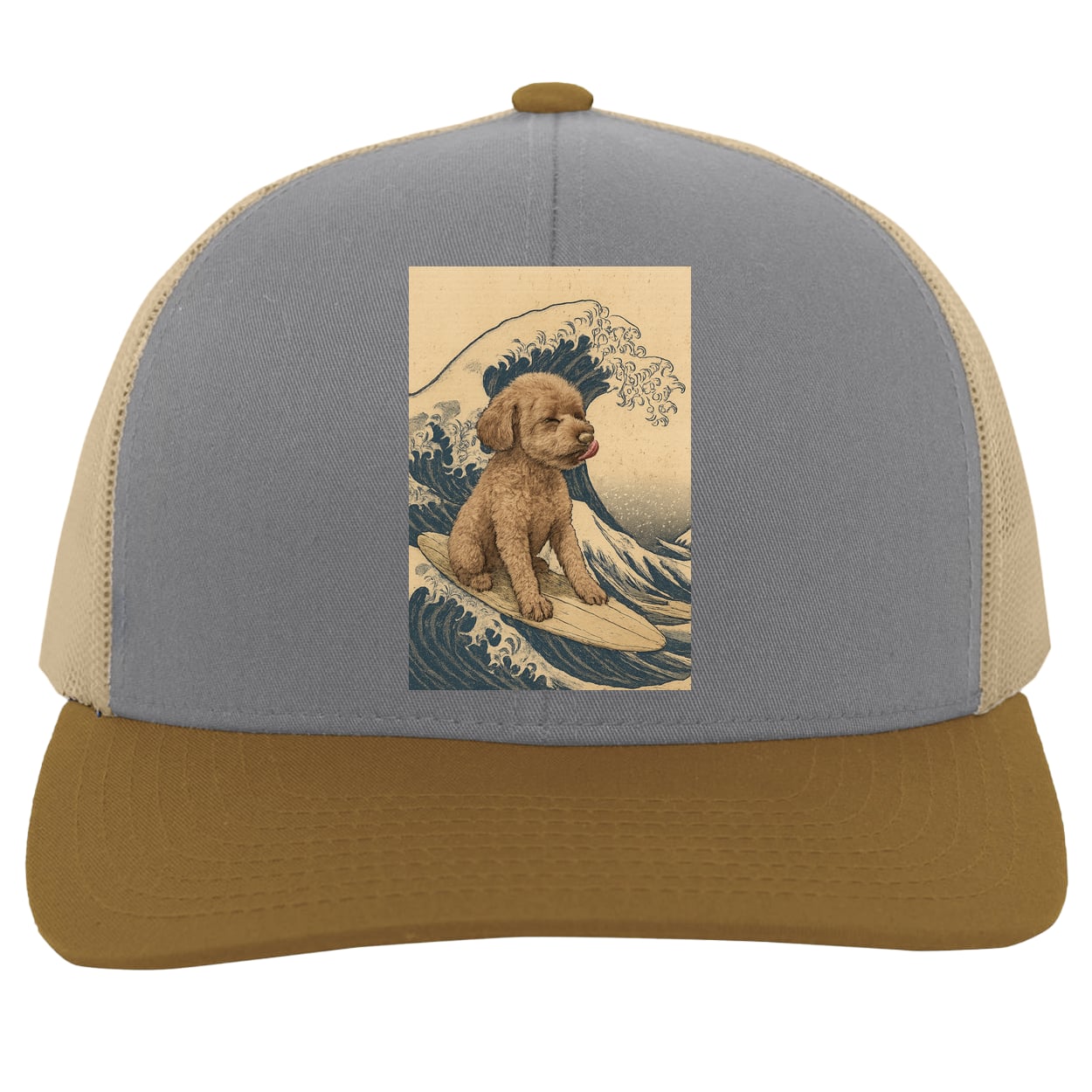 104C Trucker Snap Back - Heather/Beige/Amber