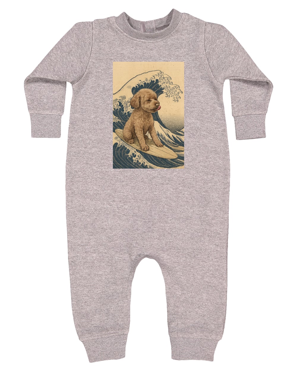 4447 Rabbit Skins Infant Fleece One-Piece Bodysuit - Heather Grey