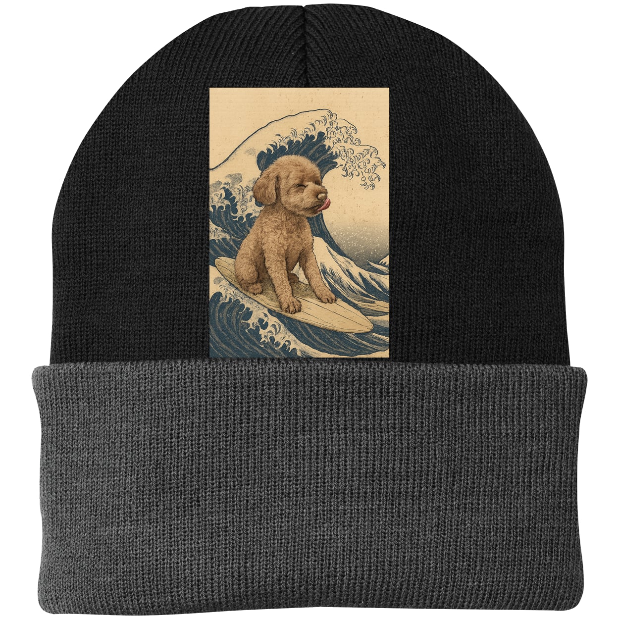 CP90 Port & Company Knit Beanie - Black/Gray