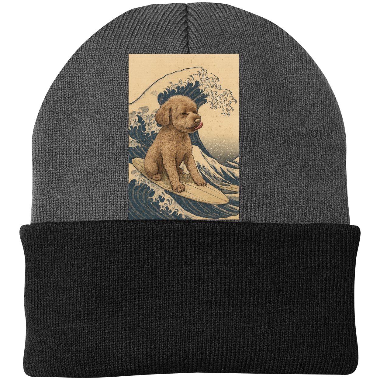 CP90 Port & Company Knit Beanie - Athletic Oxford/Black