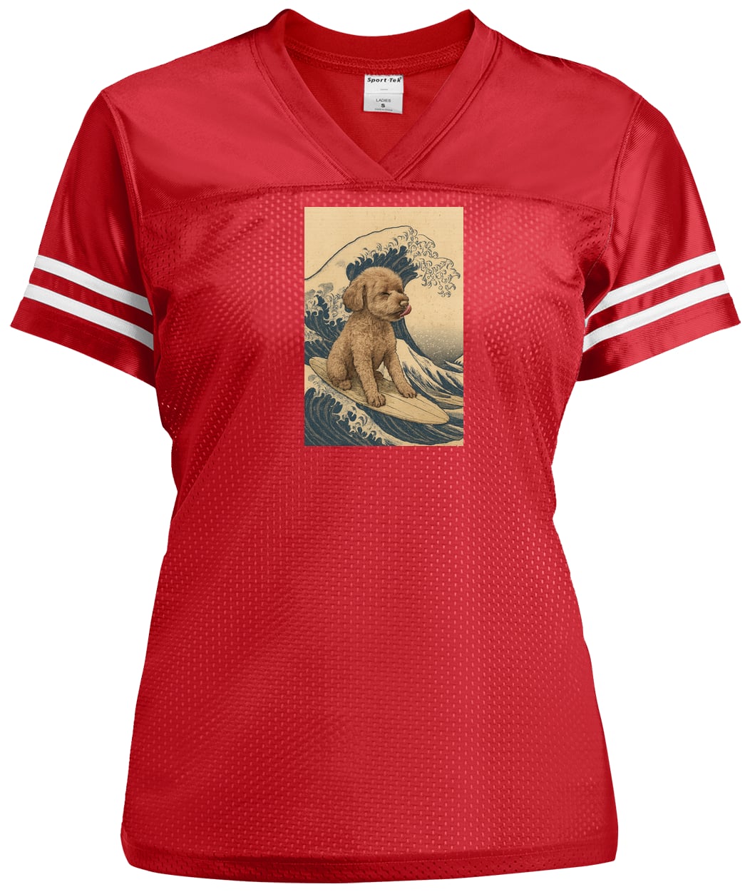 LST307 Sport-Tek Ladies' Replica Jersey - True Red/White