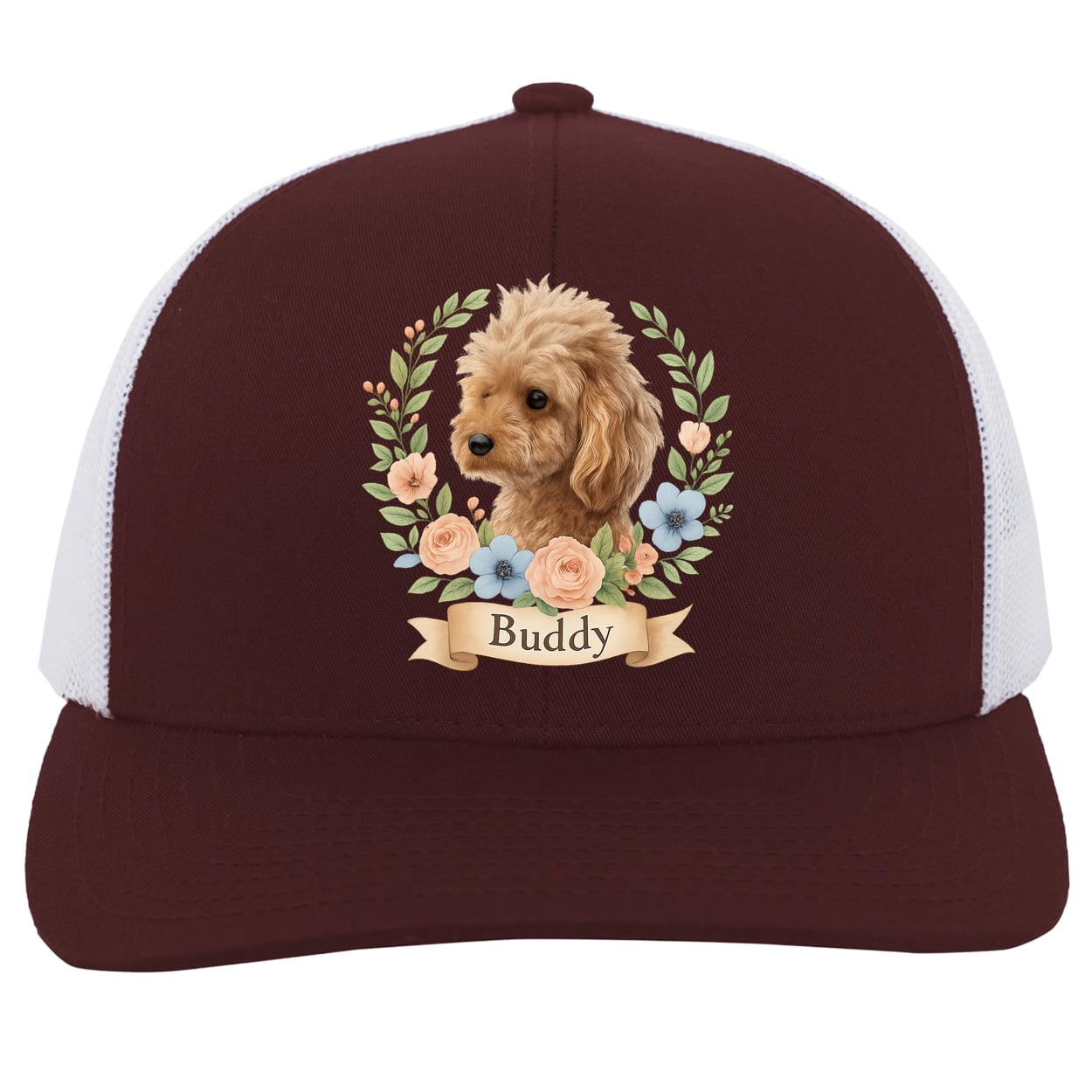 104C Trucker Snap Back - Maroon/White