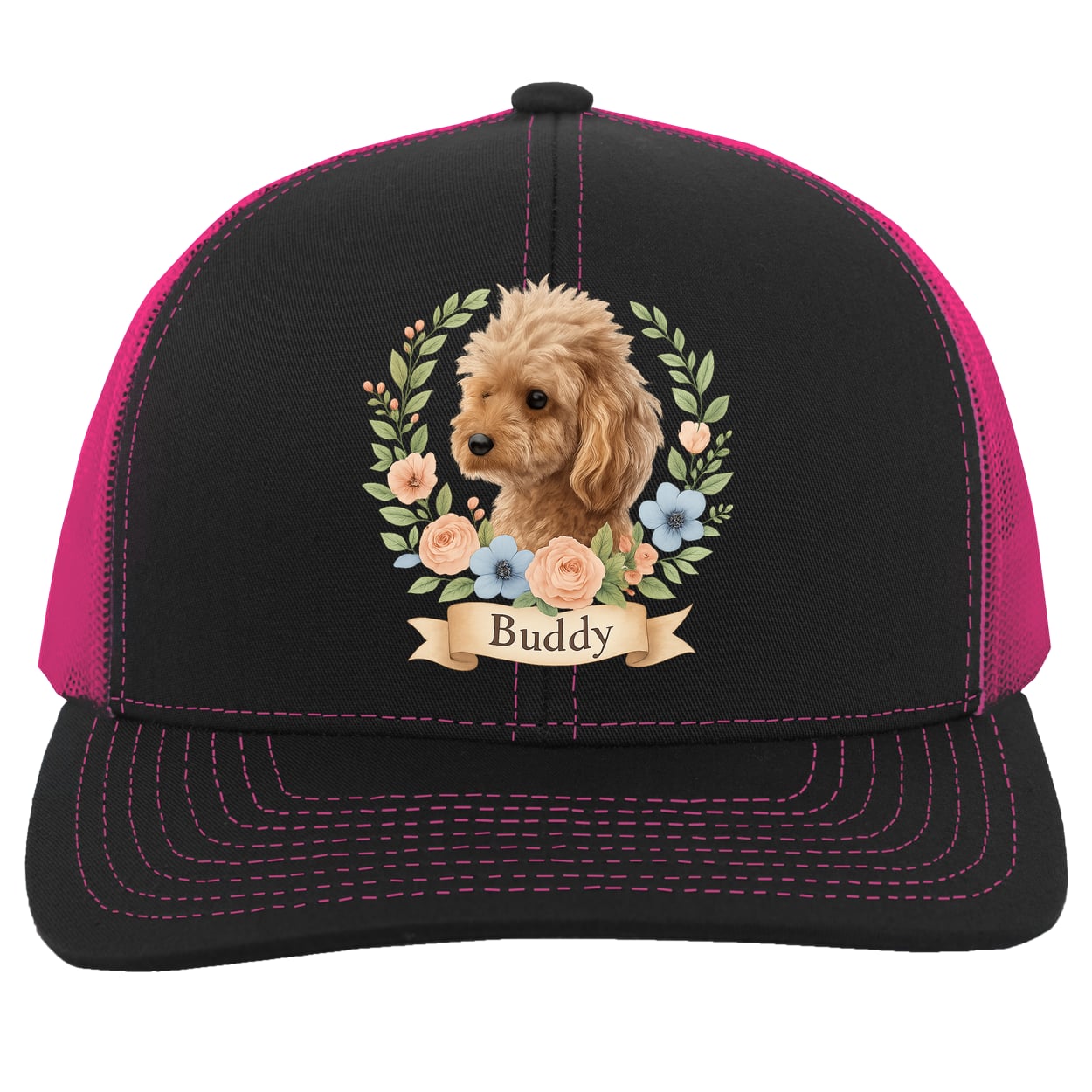 104C Trucker Snap Back - Black/Pink