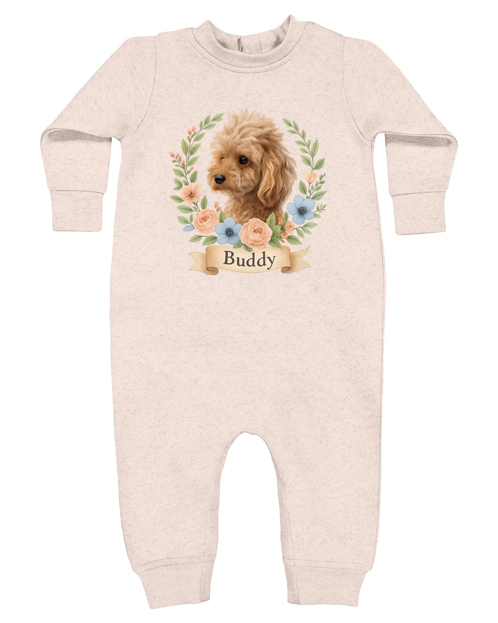 4447 Rabbit Skins Infant Fleece One-Piece Bodysuit - Natural Heather