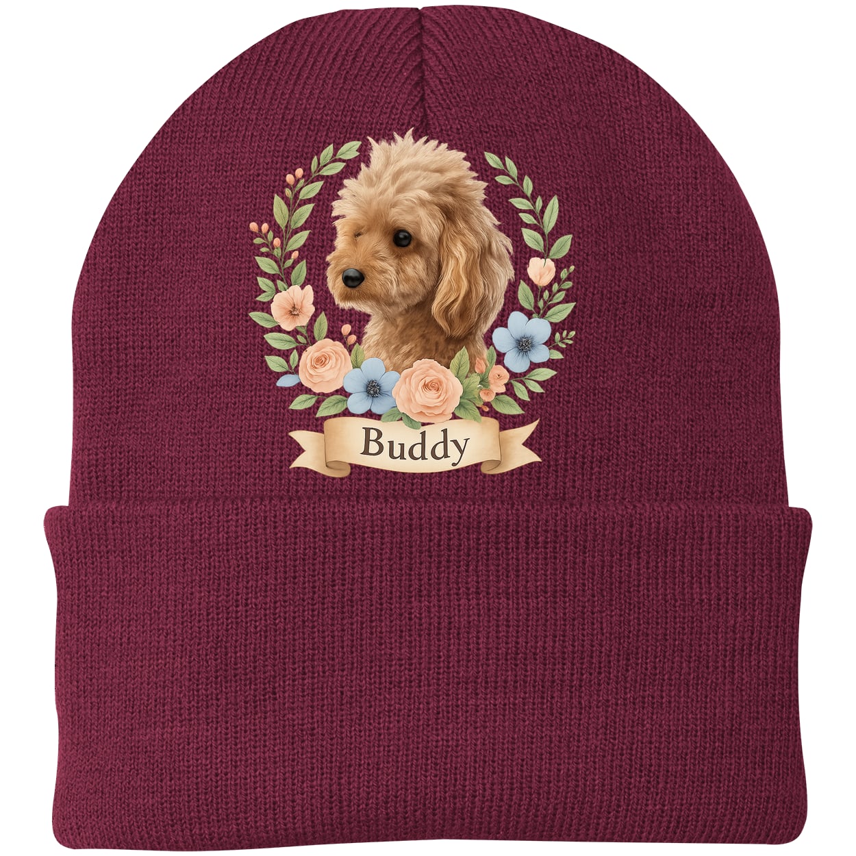 CP90 Port & Company Knit Beanie - Maroon