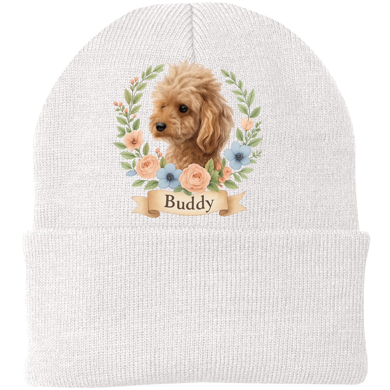 CP90 Port & Company Knit Beanie - White