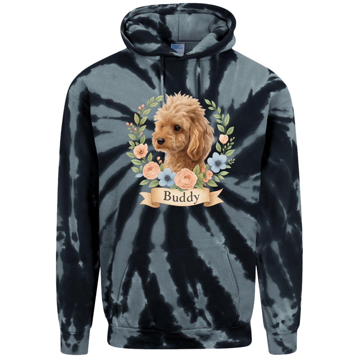 PC146 Port & Company Adult Tie-Dye Pullover Hoodie - Black