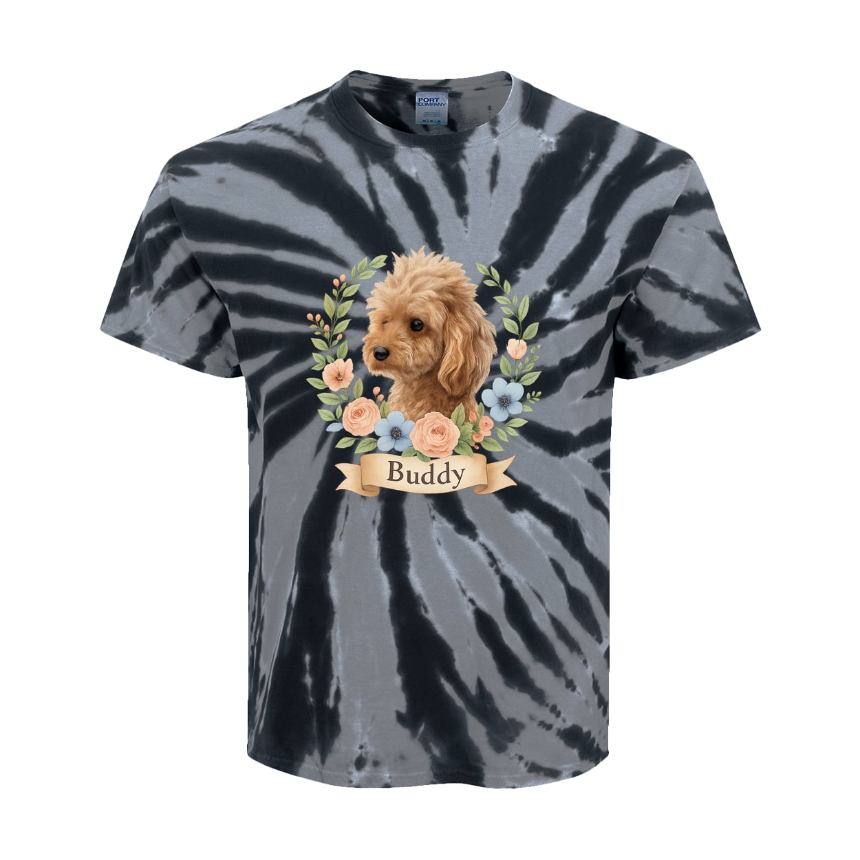 PC147Y Port & Company Kids Tie-Dye Tee - Black