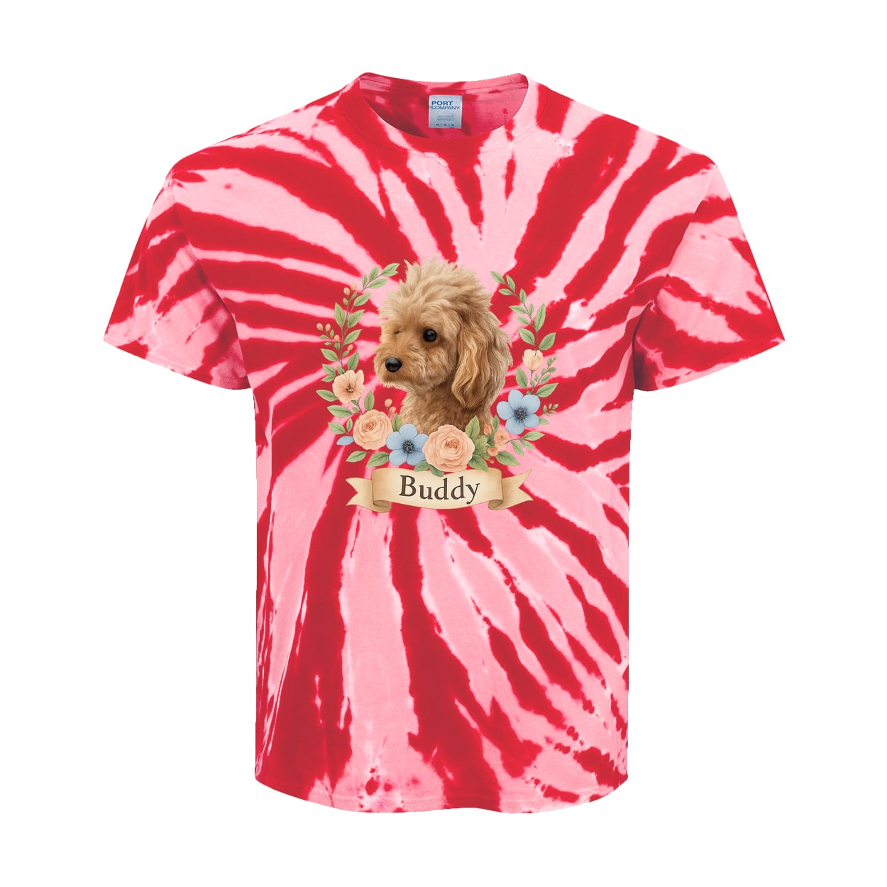 PC147Y Port & Company Kids Tie-Dye Tee - Red