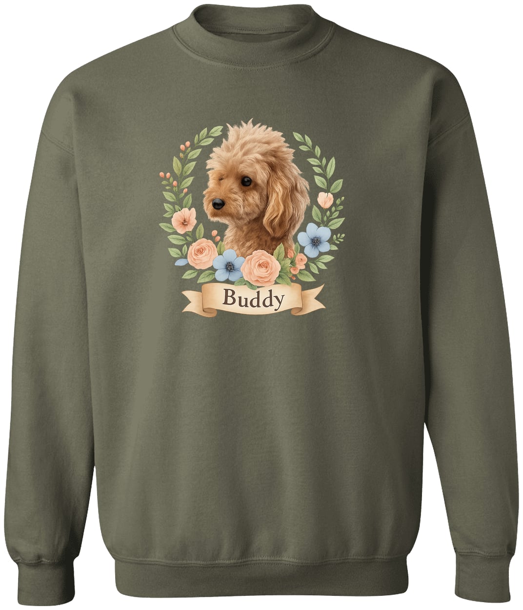 G180 Gildan Crewneck Pullover Sweatshirt - Military Green