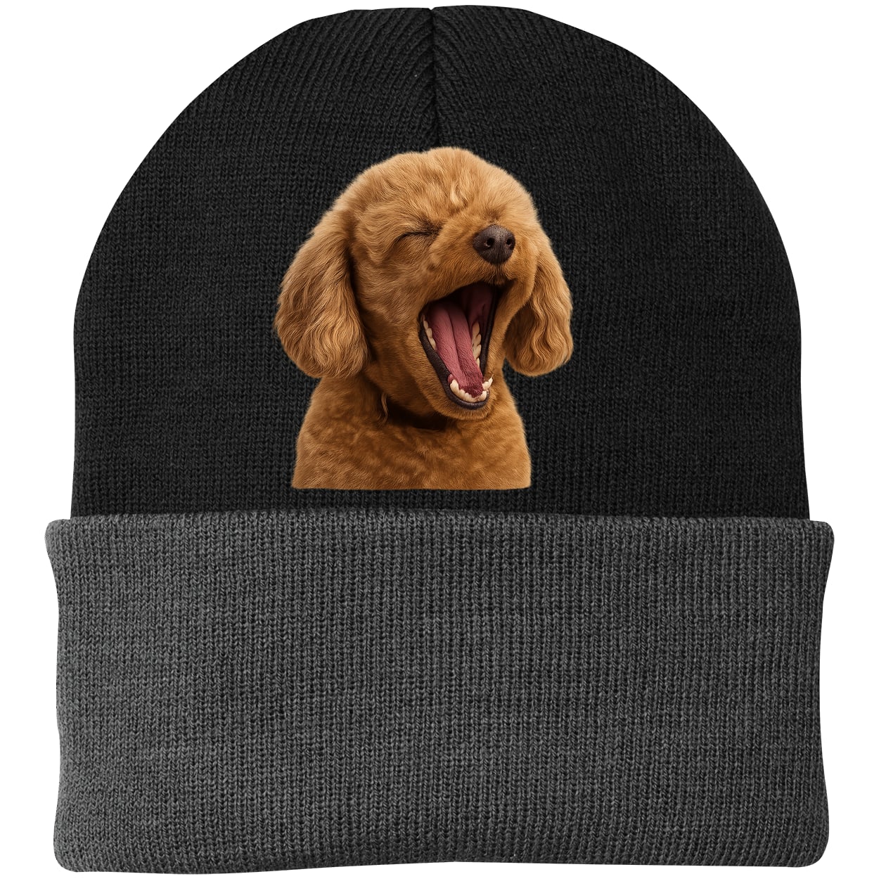 CP90 Port & Company Knit Beanie - Black/Gray