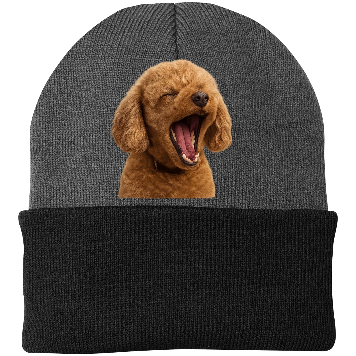 CP90 Port & Company Knit Beanie - Athletic Oxford/Black