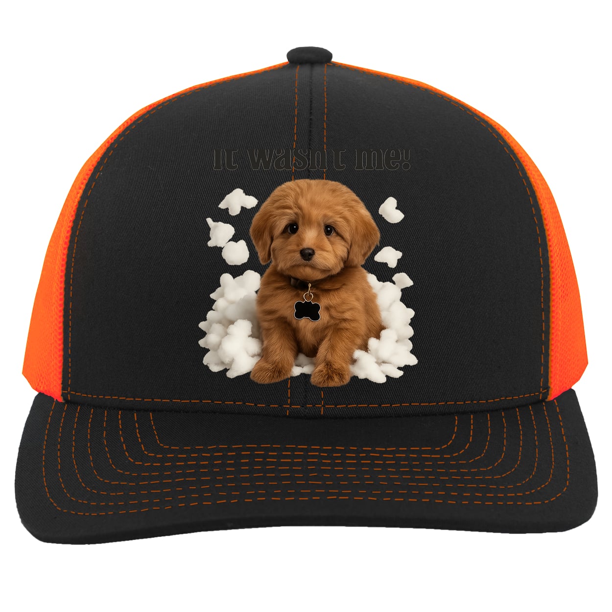 104C Trucker Snap Back - Black/Neon Orange