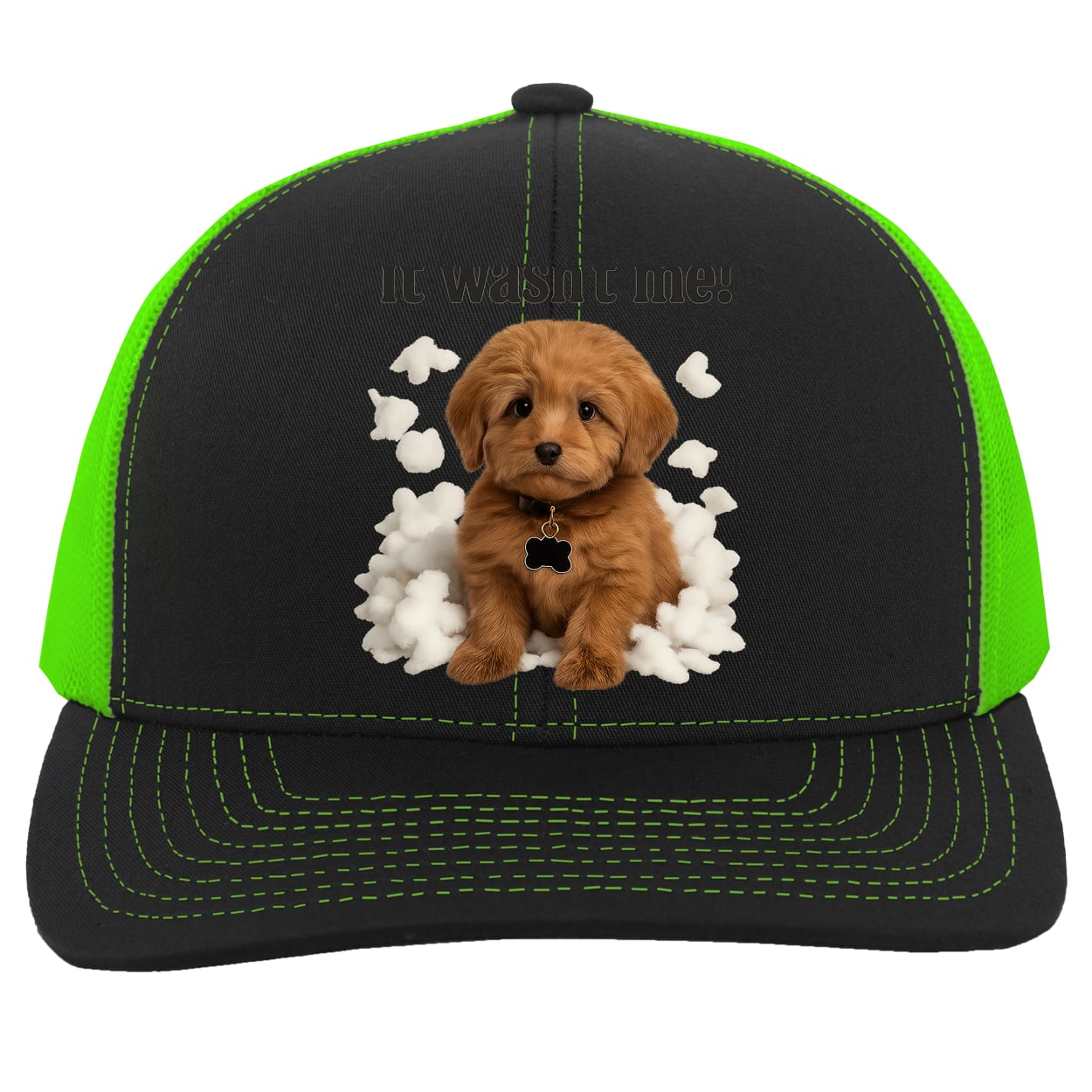 104C Trucker Snap Back - Black/Neon Green