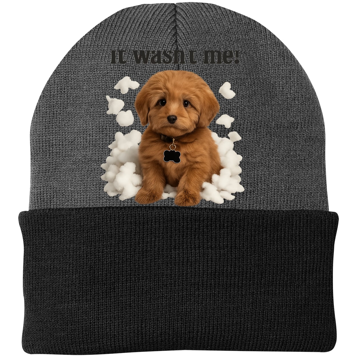 CP90 Port & Company Knit Beanie - Athletic Oxford/Black