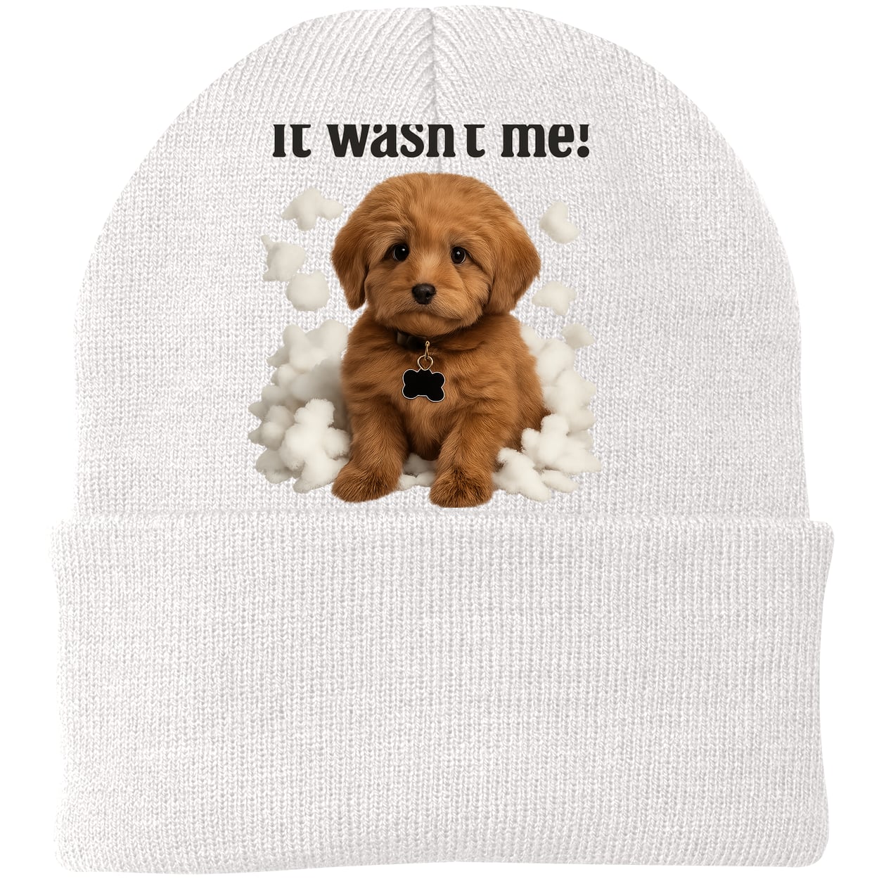 CP90 Port & Company Knit Beanie - White