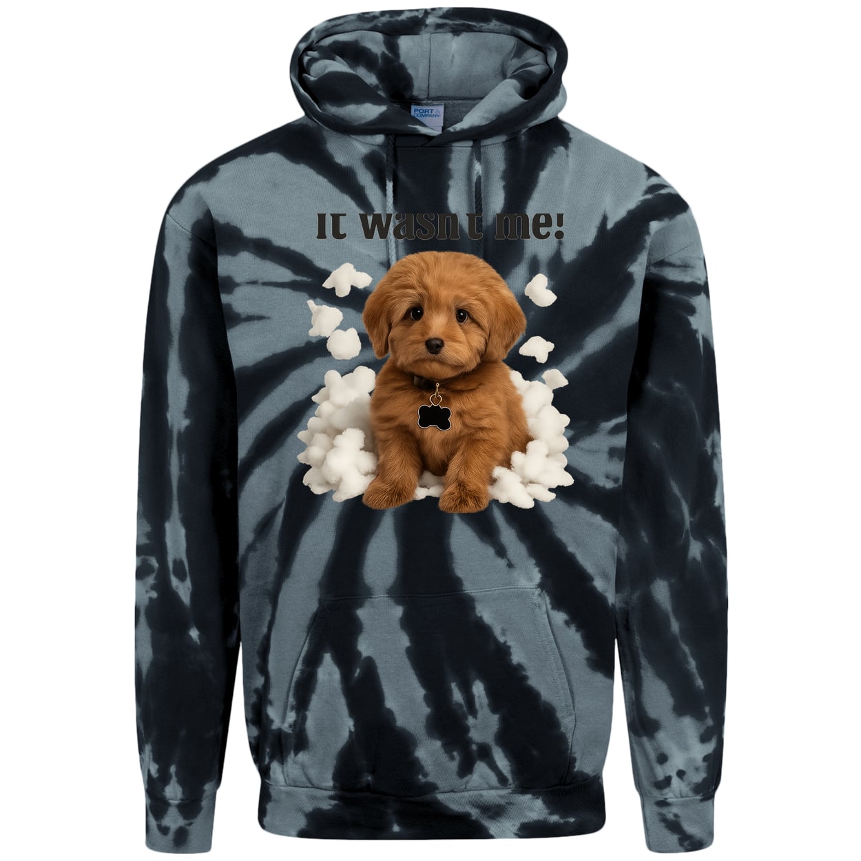 PC146 Port & Company Adult Tie-Dye Pullover Hoodie - Black