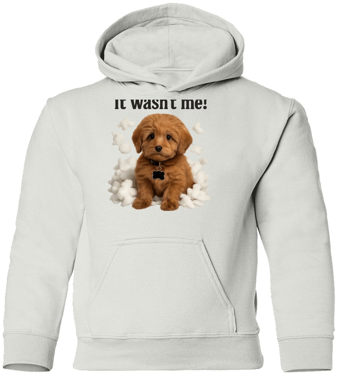 G185B Gildan Youth Pullover Hoodie - White