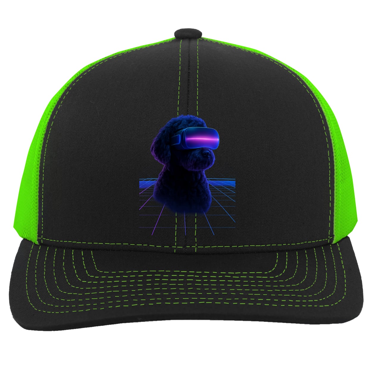 104C Trucker Snap Back - Black/Neon Green