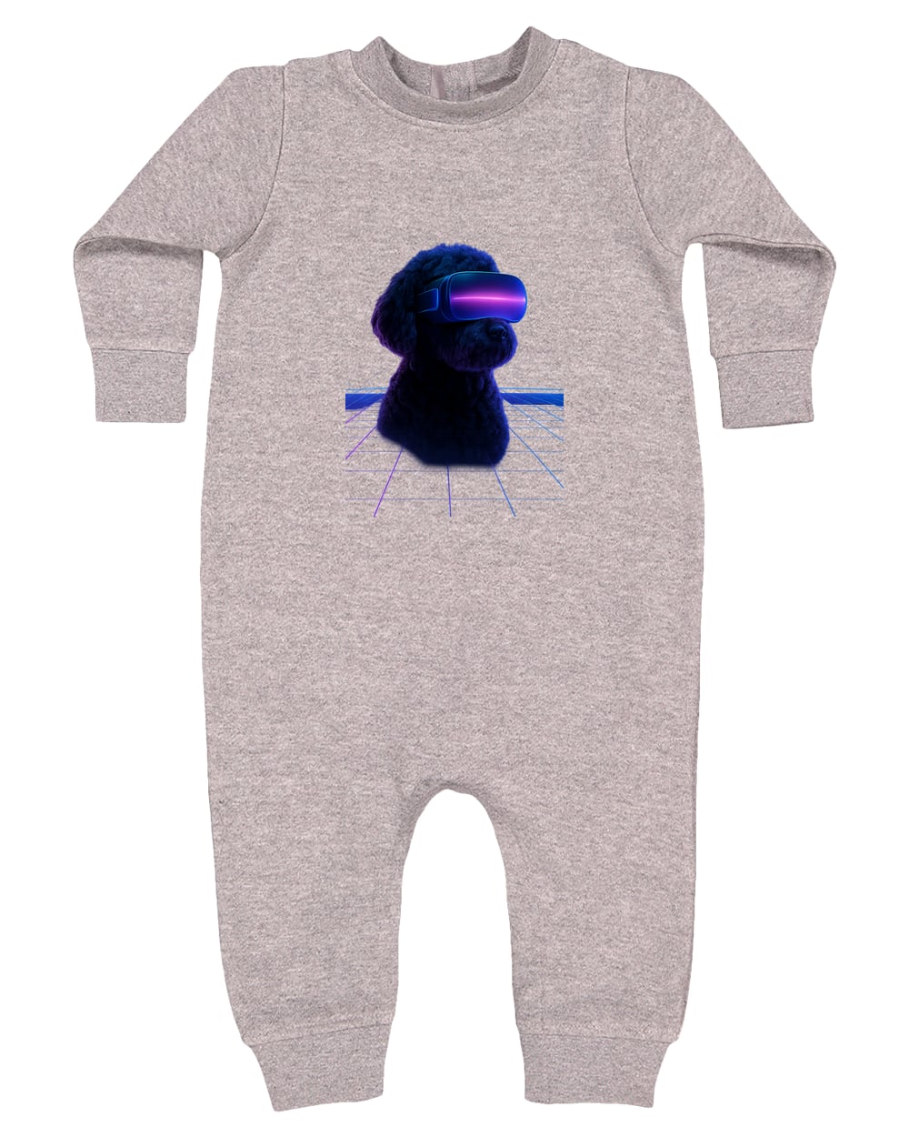 4447 Rabbit Skins Infant Fleece One-Piece Bodysuit - Heather Grey