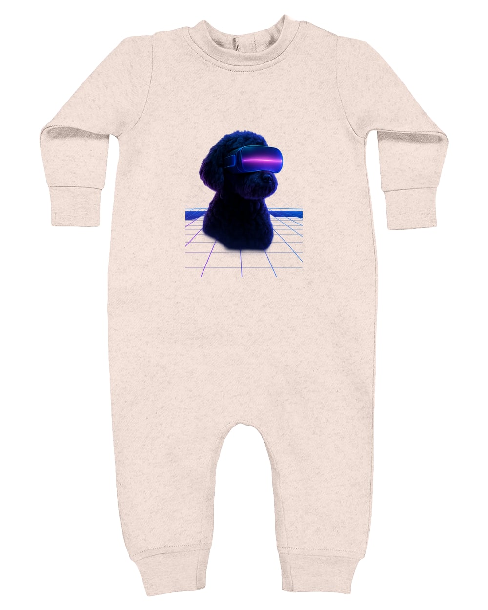 4447 Rabbit Skins Infant Fleece One-Piece Bodysuit - Natural Heather