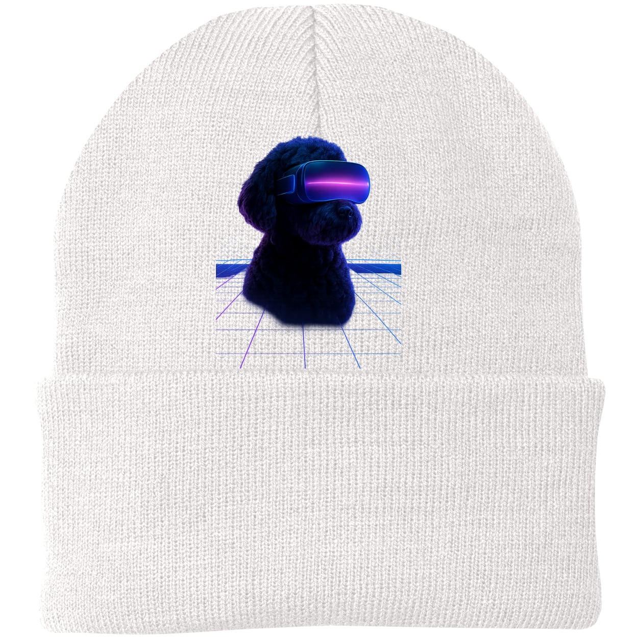 CP90 Port & Company Knit Beanie - White