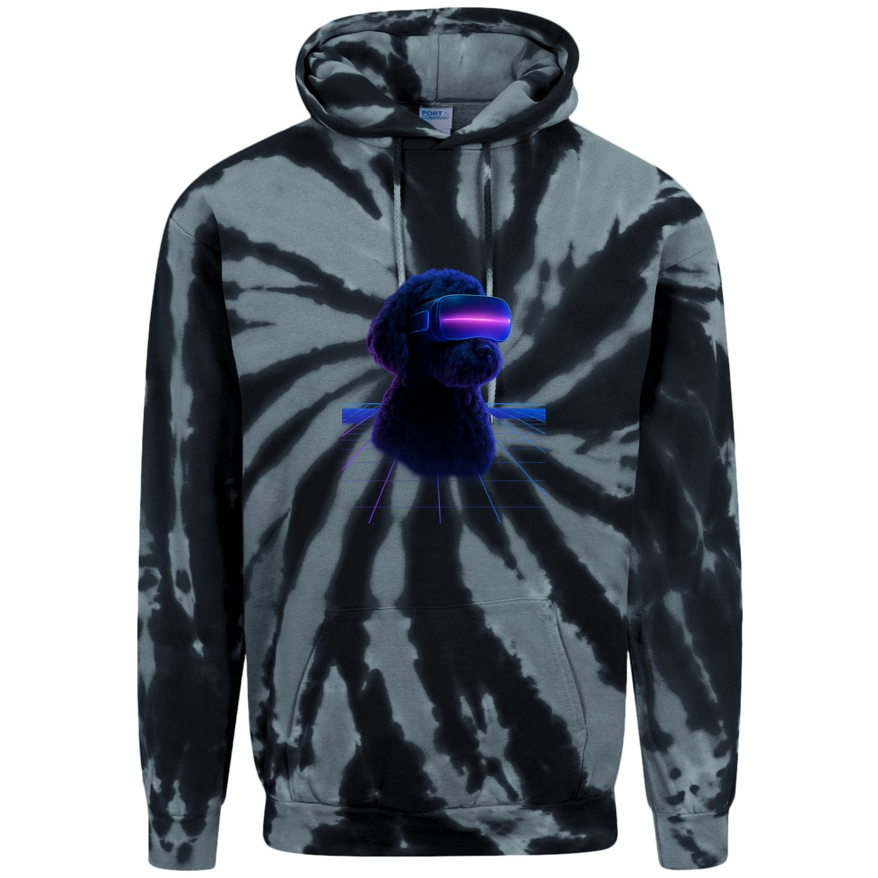 PC146 Port & Company Adult Tie-Dye Pullover Hoodie - Black