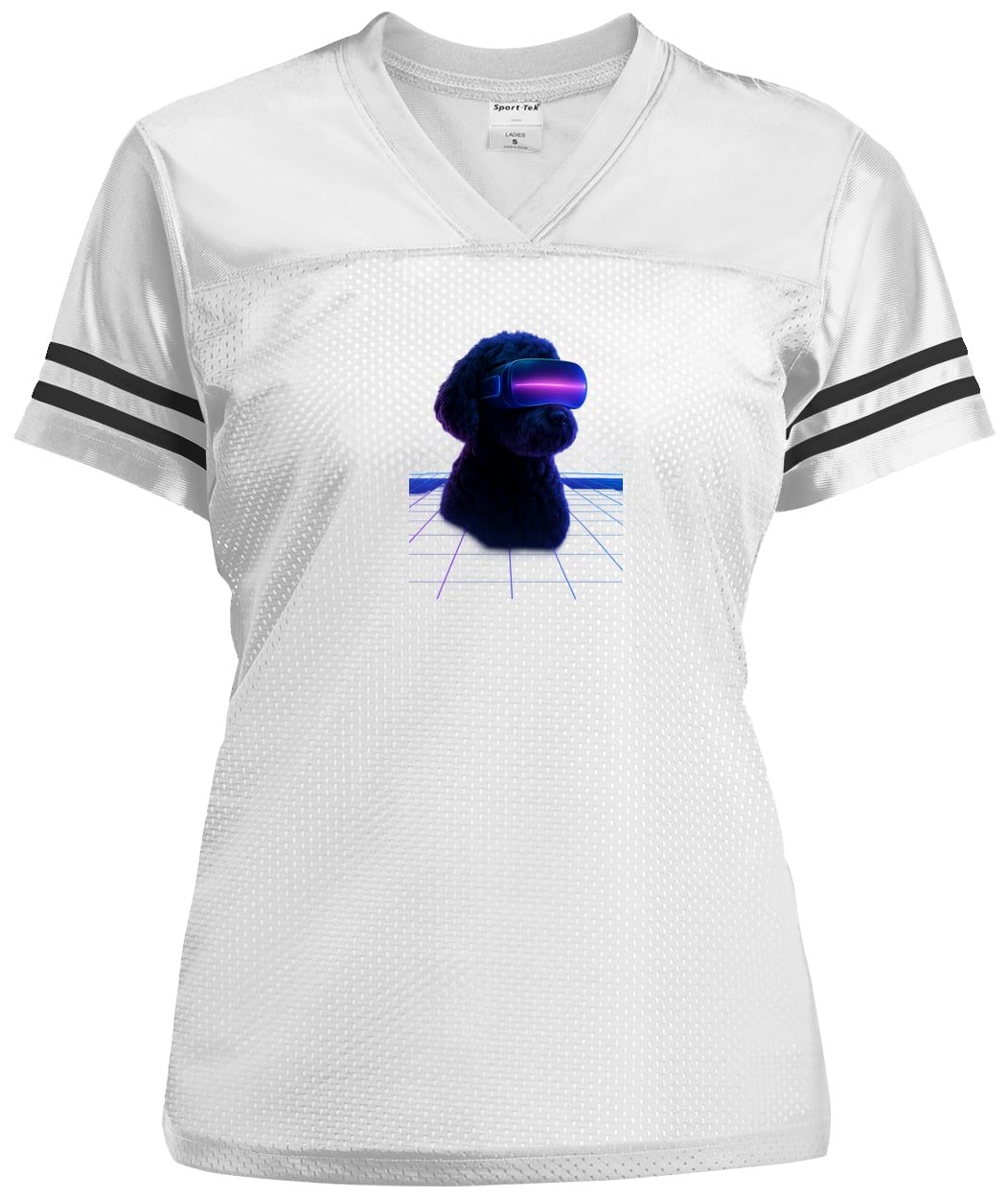 LST307 Sport-Tek Ladies' Replica Jersey - White/Black